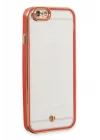 Mey İthalat®   iPhone 6 Kılıf Liva Lens Silikon - Kırmızı