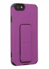 Mey İthalat®   iPhone 6 Kılıf Mega Standlı Silikon - Mor