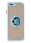 Mey İthalat®  iPhone 6 Kılıf Montreal Yüzüklü Silikon Kapak - Buz Mavi
