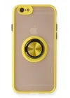 Mey İthalat®  iPhone 6 Kılıf Montreal Yüzüklü Silikon Kapak - Sarı