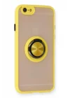 Mey İthalat®  iPhone 6 Kılıf Montreal Yüzüklü Silikon Kapak - Sarı