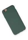 Mey İthalat®   iPhone 6 Kılıf Nano içi Kadife Silikon - Koyu Yeşil