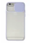 Mey İthalat®  iPhone 6 Kılıf Palm Buzlu Kamera Sürgülü Silikon - Lila