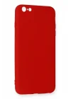 Mey İthalat®  iPhone 6 Plus Kılıf Nano içi Kadife Silikon - Kırmızı