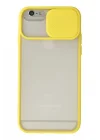 Mey İthalat®  iPhone 6 Plus Kılıf Palm Buzlu Kamera Sürgülü Silikon - Sarı