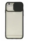 Mey İthalat®  iPhone 6 Plus Kılıf Palm Buzlu Kamera Sürgülü Silikon - Siyah