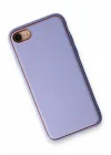 Mey İthalat®  iPhone 7 Kılıf Coco Deri Silikon Kapak - Açık Lila