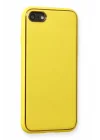 Mey İthalat®  iPhone 7 Kılıf Coco Deri Silikon Kapak - Sarı
