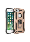 Mey İthalat®   iPhone 7 Kılıf Sofya Yüzüklü Silikon Kapak - Gold