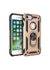 Mey İthalat®   iPhone 7 Kılıf Sofya Yüzüklü Silikon Kapak - Gold