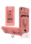 Mey İthalat®   iPhone 7 Kılıf Zuma Kartvizitli Yüzüklü Silikon - Pembe