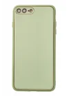 Mey İthalat®  iPhone 7 Plus Kılıf Coco Deri Silikon Kapak - Açık Yeşil