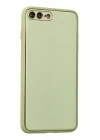 Mey İthalat®  iPhone 7 Plus Kılıf Coco Deri Silikon Kapak - Açık Yeşil