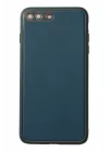 Mey İthalat®  iPhone 7 Plus Kılıf Coco Deri Silikon Kapak - Mavi