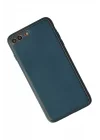 Mey İthalat®  iPhone 7 Plus Kılıf Coco Deri Silikon Kapak - Mavi