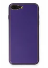 Mey İthalat®  iPhone 7 Plus Kılıf Coco Deri Silikon Kapak - Mor