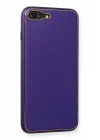 Mey İthalat®  iPhone 7 Plus Kılıf Coco Deri Silikon Kapak - Mor