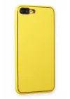 Mey İthalat®  iPhone 7 Plus Kılıf Coco Deri Silikon Kapak - Sarı