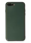 Mey İthalat®  iPhone 7 Plus Kılıf Coco Deri Silikon Kapak - Yeşil
