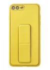 Mey İthalat®  iPhone 7 Plus Kılıf Coco Deri Standlı Kapak - Sarı
