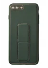 Mey İthalat®  iPhone 7 Plus Kılıf Coco Deri Standlı Kapak - Yeşil