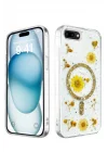 Mey İthalat®   iPhone 7 Plus Kılıf Daisy Simli Magsafe Kapak - Gold