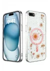 Mey İthalat®   iPhone 7 Plus Kılıf Daisy Simli Magsafe Kapak - Pembe