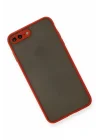 Mey İthalat®   iPhone 7 Plus Kılıf Montreal Silikon Kapak - Kırmızı