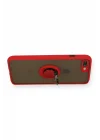 Mey İthalat®  iPhone 7 Plus Kılıf Montreal Yüzüklü Silikon Kapak - Kırmızı