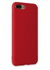 Mey İthalat®  iPhone 7 Plus Kılıf Nano içi Kadife Silikon - Kırmızı