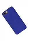 Mey İthalat®  iPhone 7 Plus Kılıf Nano içi Kadife Silikon - Lacivert