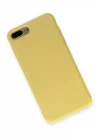 Mey İthalat®  iPhone 7 Plus Kılıf Nano içi Kadife Silikon - Sarı