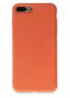 Mey İthalat®  iPhone 7 Plus Kılıf Nano içi Kadife Silikon - Turuncu