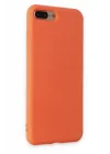 Mey İthalat®  iPhone 7 Plus Kılıf Nano içi Kadife Silikon - Turuncu