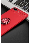 Mey İthalat®   iPhone 7 Plus Kılıf Range Yüzüklü Silikon - Kırmızı