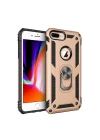 Mey İthalat®   iPhone 7 Plus Kılıf Sofya Yüzüklü Silikon Kapak - Gold
