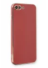 Mey İthalat®   iPhone 7 Plus Kılıf Volet Silikon - Kırmızı
