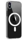 Mey İthalat®  iPhone X Kılıf Magneticsafe Şeffaf Silikon - Şeffaf