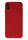 Mey İthalat®   iPhone X Kılıf Nano içi Kadife Silikon - Kırmızı