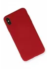 Mey İthalat®   iPhone X Kılıf Nano içi Kadife Silikon - Kırmızı