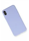 Mey İthalat®   iPhone X Kılıf Nano içi Kadife Silikon - Lila