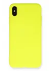Mey İthalat®   iPhone X Kılıf Nano içi Kadife Silikon - Sarı