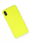 Mey İthalat®   iPhone X Kılıf Nano içi Kadife Silikon - Sarı