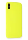 Mey İthalat®   iPhone X Kılıf Nano içi Kadife Silikon - Sarı