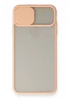 Mey İthalat®   iPhone X Kılıf Palm Buzlu Kamera Sürgülü Silikon - Pembe