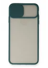 Mey İthalat®   iPhone X Kılıf Palm Buzlu Kamera Sürgülü Silikon - Yeşil