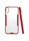 Mey İthalat®   iPhone X Kılıf Platin Silikon - Kırmızı
