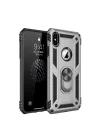 Mey İthalat®   iPhone X Kılıf Sofya Yüzüklü Silikon Kapak - Gümüş