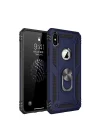 Mey İthalat®   iPhone X Kılıf Sofya Yüzüklü Silikon Kapak - Lacivert