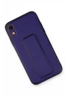 Mey İthalat®   iPhone XR Kılıf Coco Deri Standlı Kapak - Mor